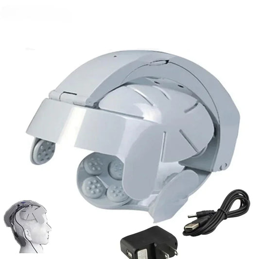 New Electric Head Massager Helmet Scalp Brain Relaxation Vibration Acupoint Health Scalp Massager